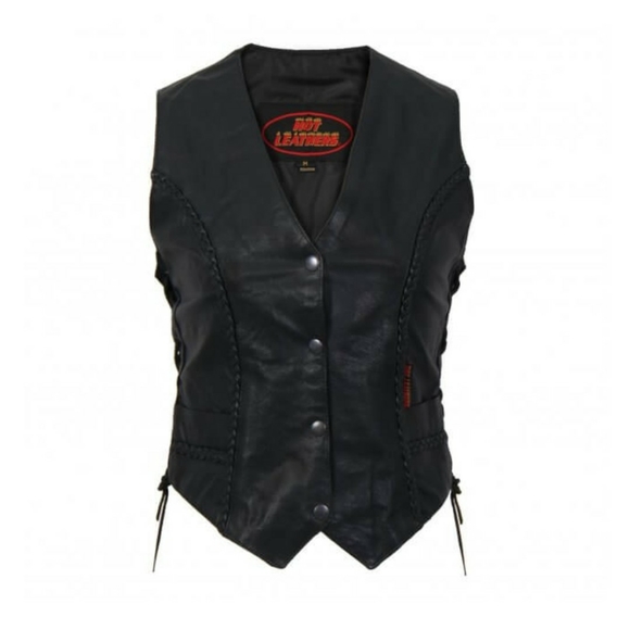 NWT Hot Leathers Ladies Leather Motorcycle Vest - Picture 4 of 8